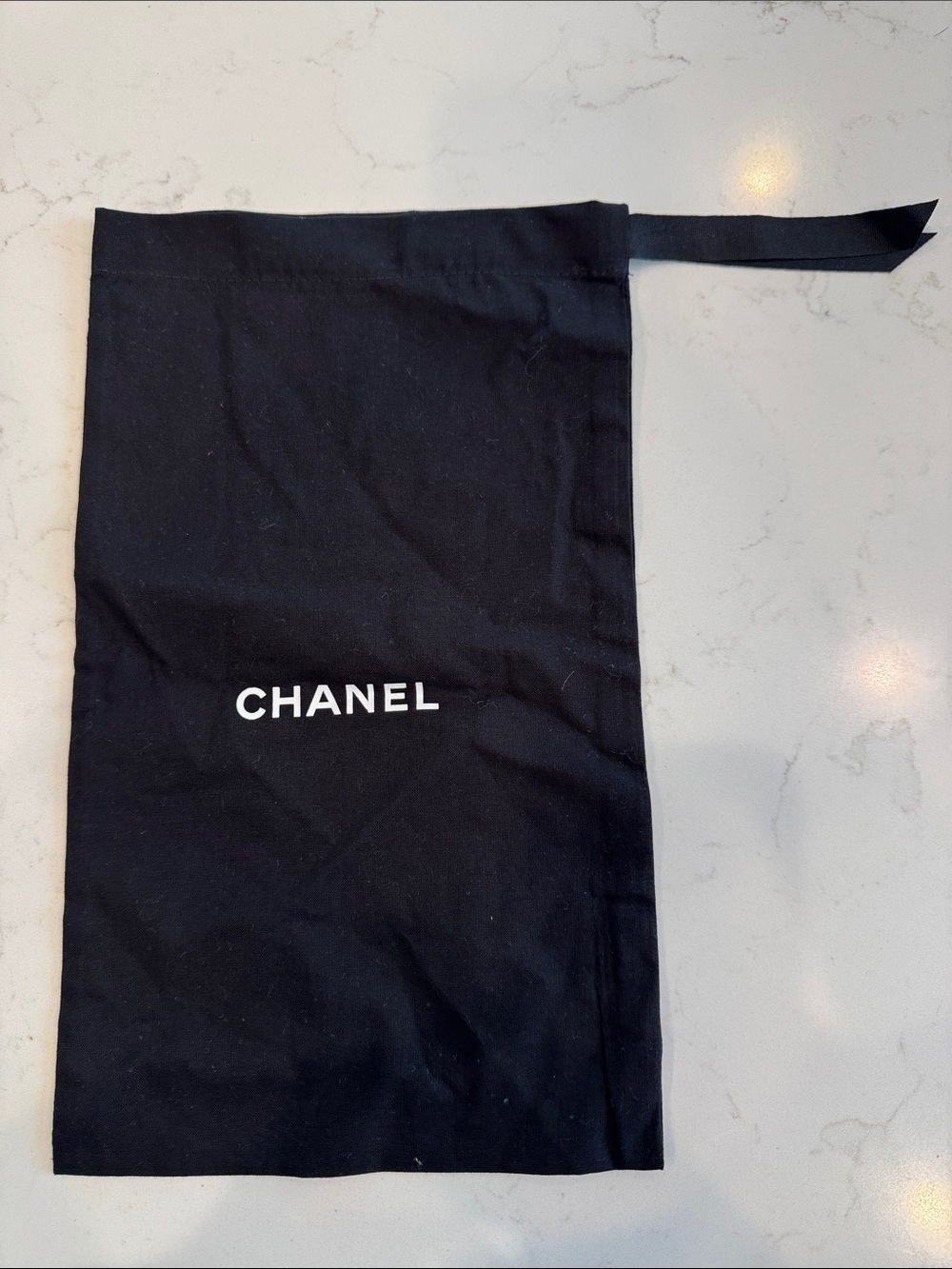 CHANEL Black Drawstring Dust Bag for Men’s Toiletry Storage